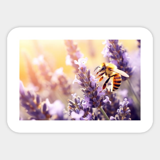 Bee Flower Nature Serene Tranquil Peace Sticker by Cubebox